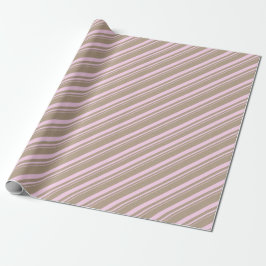 Rustic Kraft Blush Pink Stripes Holiday Presentpapper