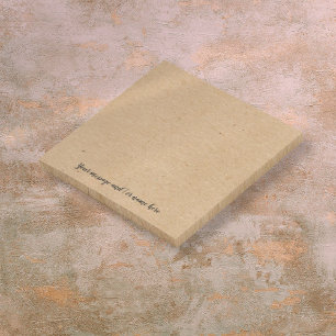 Rustic Kraft Boho Pappra Stil Personlig Post-it Block