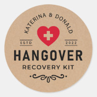 Rustic Kraft Bröllop Hangover Recovery Kit