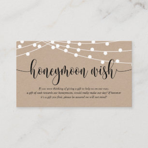 Rustic Kraft, Bröllop Honeymoon Wish eller Fund En Tilläggskort
