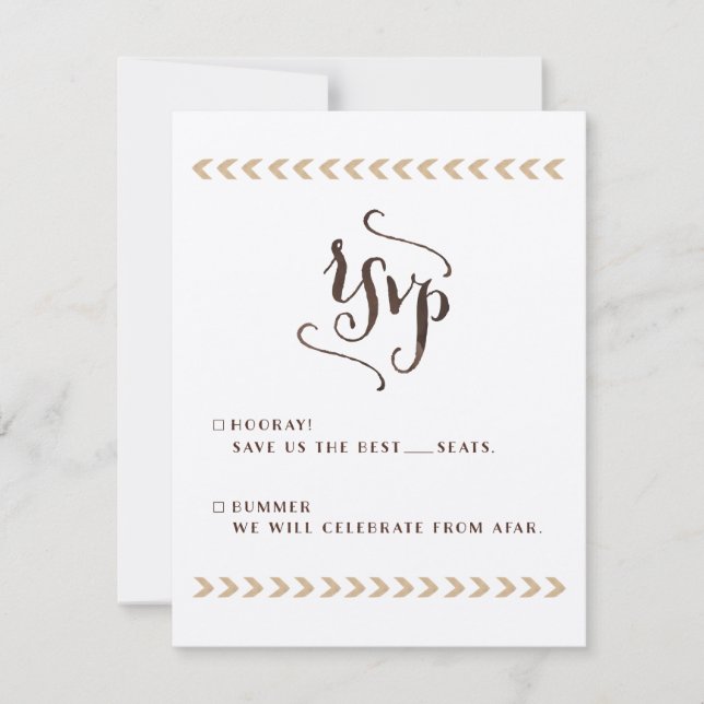 Rustic Kraft Bröllop OSA Cards (Framsida)