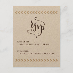 Rustic Kraft Bröllop OSA Cards Kort