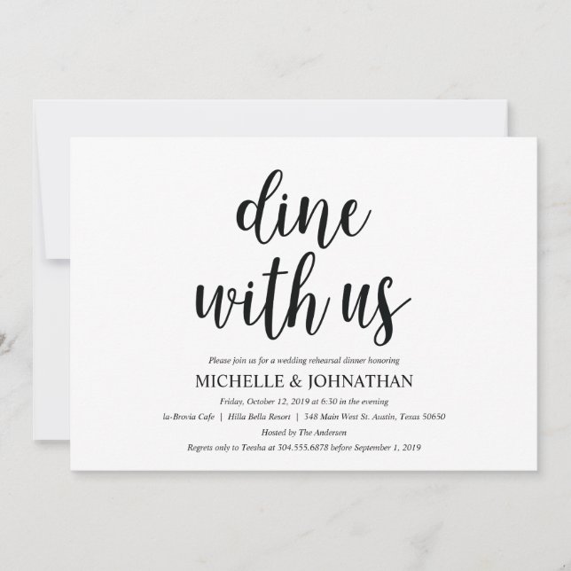 Rustic Kraft Bröllop Rehearsal Dinner Inbjudan (Framsida)