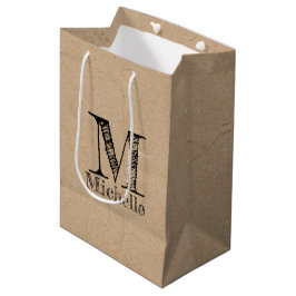 Rustic Kraft Brown Papper look Monogram