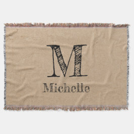 Rustic Kraft Brown Papper look Monogram Filt