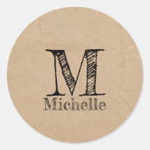 Rustic Kraft Brown Papper look Monogram