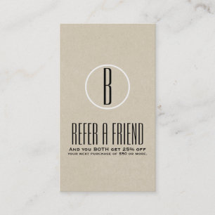 Rustic Kraft Brun Minimal Referera en vän Referral
