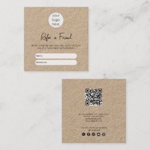 Rustic Kraft Business hänvisar till ett vänligt re Fyrkantigt Visitkort