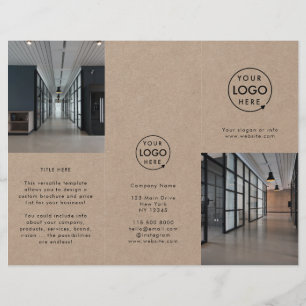 Rustic Kraft Business Photo Trifold Brochure