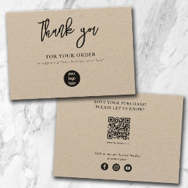 Rustic Kraft Business Tack Logotyp Social Media Kort