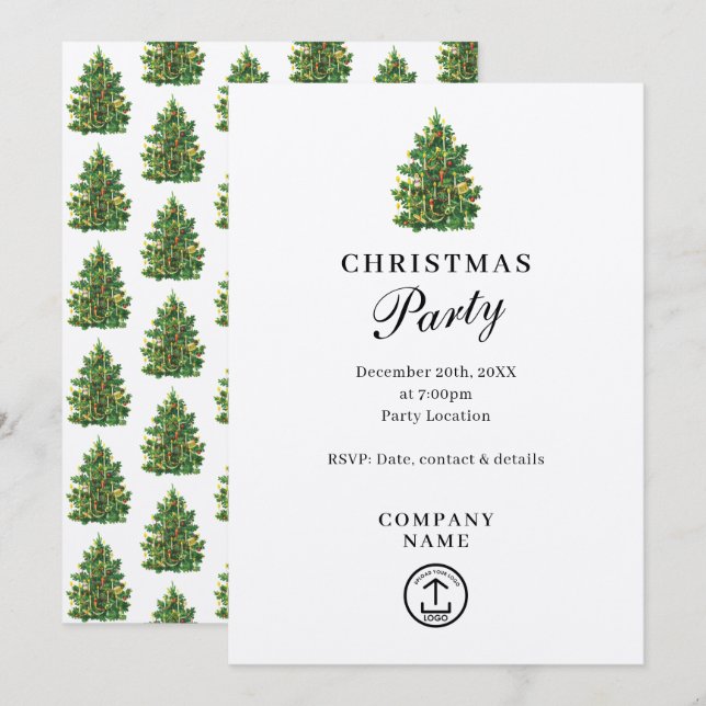 Rustic Kraft Corporate Business jul Party Inbjudningar (Fram/baksida)