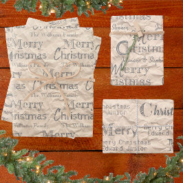 Rustic Kraft Distress Grått Font God jul