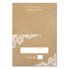 Rustic Kraft Elegant White Snöre Bröllop Ställe Bordsnummer