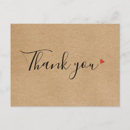 Rustic Kraft Enkel Skript Affärs Tacksamhetskort Vykort
