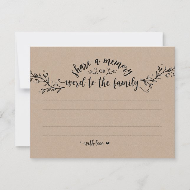 Rustic Kraft  ett minneskort Inbjudningar (Framsida)