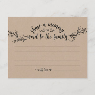 Rustic Kraft  ett minneskort Inbjudningar