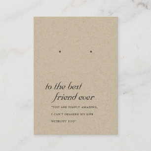 RUSTIC KRAFT FRIEND GIFT EARRING VISNING CARD PLACERINGSKORT