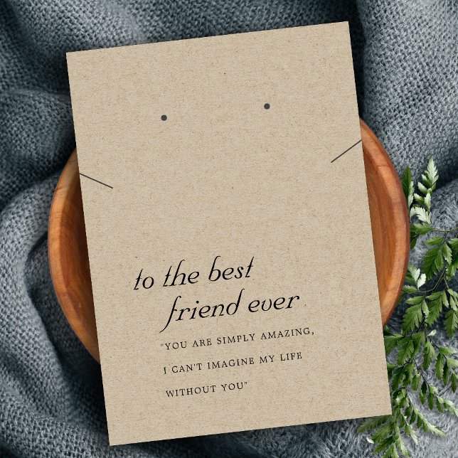 RUSTIC KRAFT FRIEND GIFT NECKLACE EARRING Card Placeringskort (Skapare uppladdad)