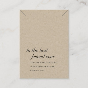 RUSTIC KRAFT FRIEND GIFT NECKLACE VISNING CARD PLACERINGSKORT