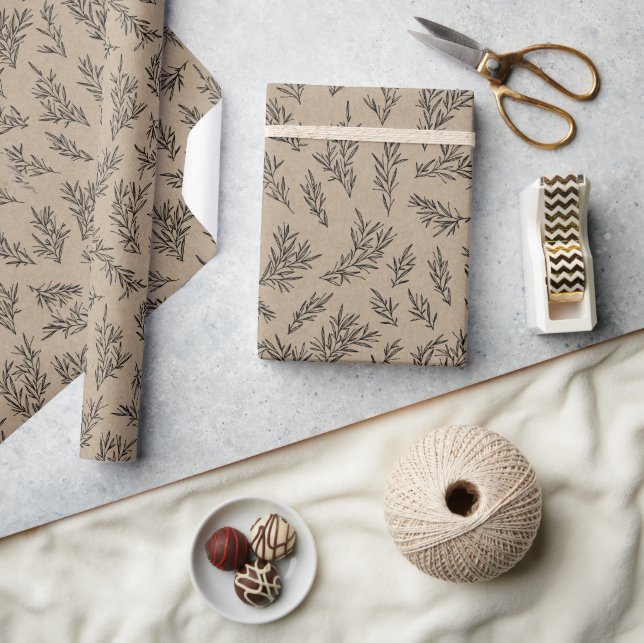 Rustic Kraft Ge Tack Helgdag Wrapping Papper Presentpapper (Hantverk)