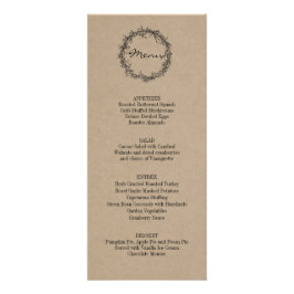 Rustic Kraft Ge Tack Thanksgiving Dinner Menu Reklamkort