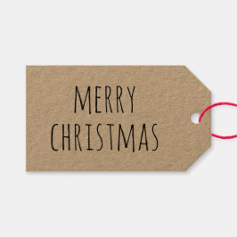 Rustic Kraft God Jul | Holiday Minimalist Presentetikett