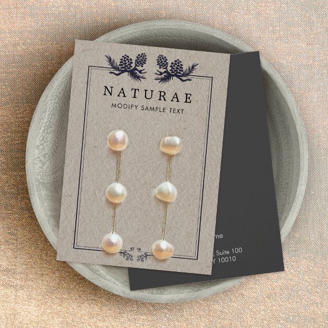 Rustic Kraft Gräs Cones Earring Jewelry Visning Visitkort (earthy kraft earring displ
ay holder)