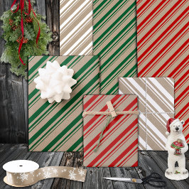 Rustic Kraft Grönt Red White Candy Rand