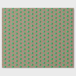Rustic Kraft Grönt Stars Wrapping Papper Presentpapper