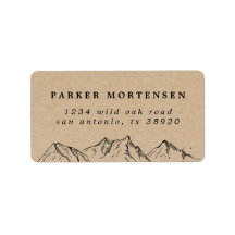 Rustic Kraft Hand-dragen Mountains