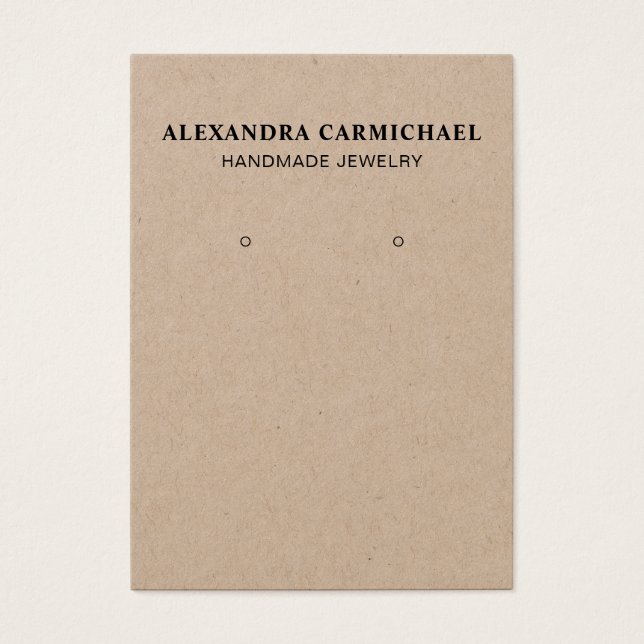Rustic Kraft Handmade-made Jewelry Earring Visning Visitkort (Framsidan)
