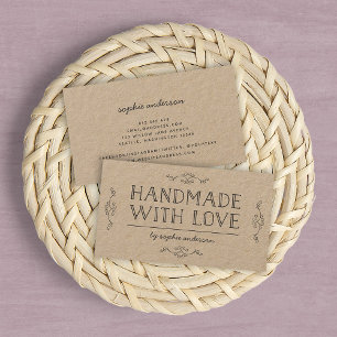 Rustic Kraft har blommor som hanteras med Kärlek Visitkort