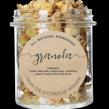 Rustic kraft Homemade Granola-etikett