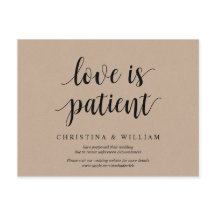 Rustic Kraft, kärlek är tålmodigt, bröllop uppskju