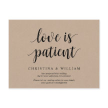 Rustic Kraft, kärlek är tålmodigt, senarelagt