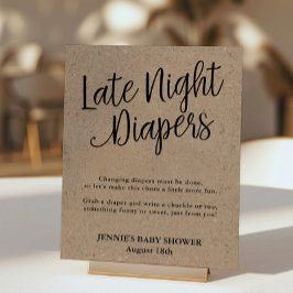 Rustic Kraft Late Late Night Diaper Shower Activit Poster