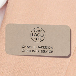 Rustic Kraft Logotyp | Modern personal inom företa Namnbricka