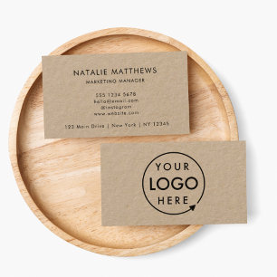 Rustic Kraft Logotyp   Modern Professionell för fö Visitkort