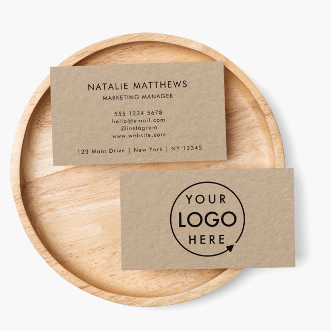 Rustic Kraft Logotyp | Modern Professionell för fö Visitkort (Skapare uppladdad)