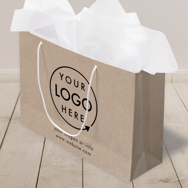 Rustic Kraft-logotyp | Modern professionell näring (Rustic Kraft company branded gift bags for small business gifting, brand events & promotional swag.)