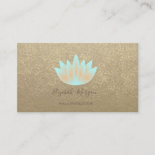 Rustic Kraft, Lotus, Gold Konfetti Yoga Instruktör Visitkort