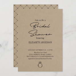 Rustic Kraft Modern Script med Ring Möhippa Inbjudningar