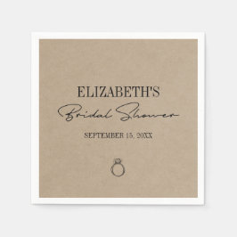 Rustic Kraft Modern Script Möhippa Pappersservett