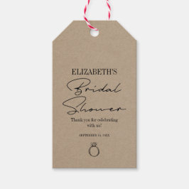 Rustic Kraft Modern Script Möhippa Presentetikett