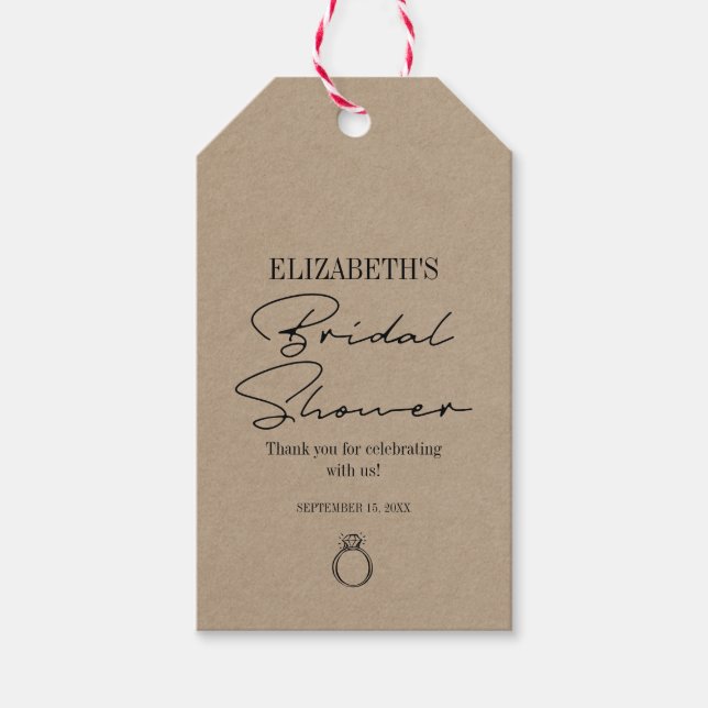 Rustic Kraft Modern Script Möhippa Presentetikett (Framsidan)