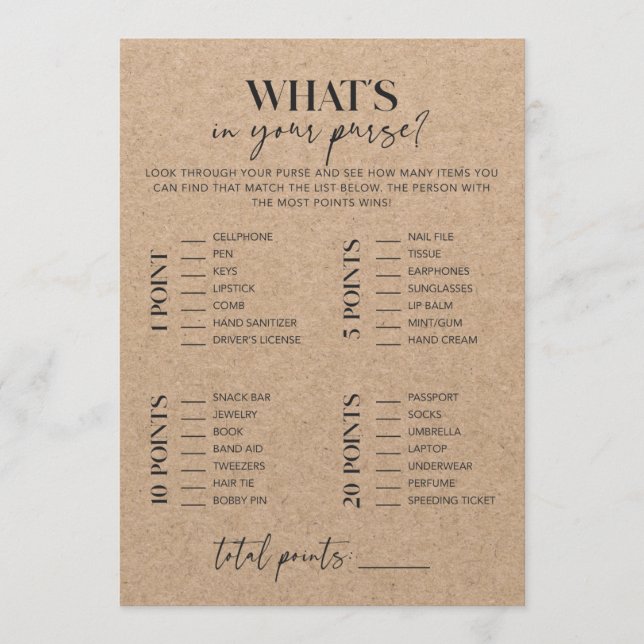 Rustic Kraft-Möhippa Whits in your Purse (Framsida)