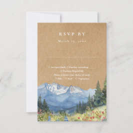 Rustic Kraft Mountain Wildflower Floral Wedding OSA Kort