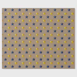 Rustic Kraft Navy Blue Guld Stars Helgdag Presentpapper