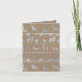 Rustic Kraft Nordic Sweater Silver Winter Animals Helgkort