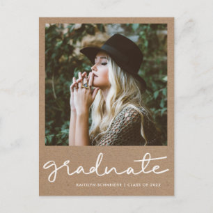 Rustic Kraft Papper Studentfest Spara datum Vykort
